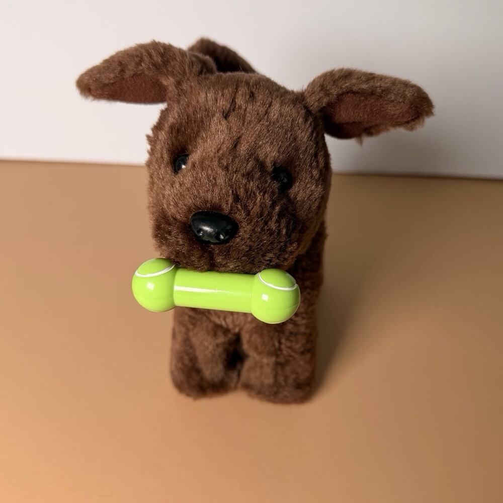 American Girl Chocolate Lab Puppy with Green Bone